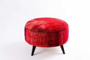 Ottoman Handmade Puff Red 1