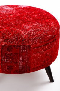 Ottoman Handmade Puff Red 1