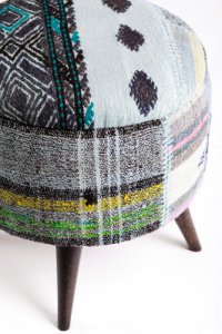 Ottoman Handmade Puff Off White And Black