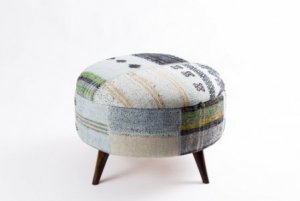 Ottoman Handmade Puff Black And Gray 2
