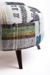 Ottoman Handmade Puff Black And Gray 2