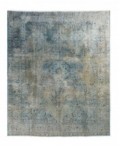 Iranian Tabriz Carpet Blue And Green 
