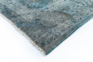 Iranian Tabriz Carpet Blue And Green 