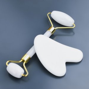 White Jade Facial Roller and Gua Sha Set