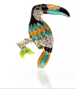 Bird Brooch Colored