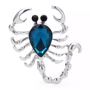 Blue Scorpion Brooch
