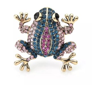 Colored Frog Brooch
