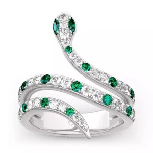 Emerald Crystal Green Ring