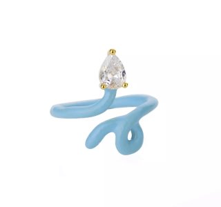 Light Blue Drop Ring