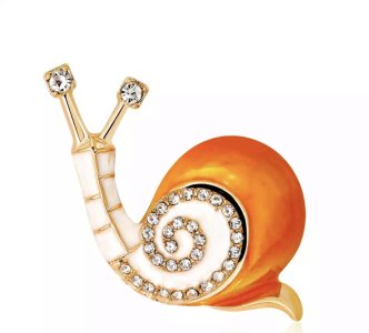Snail Brooch Orange