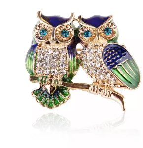Twins Owl Brooch