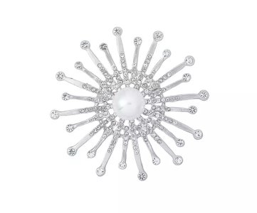 Silver Sun Brooch