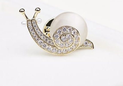White Snail Brooch
