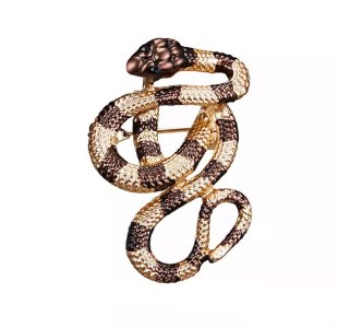 Black Gold Snake Brooch