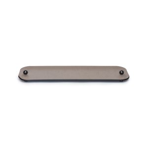 Bathroom Accessories Leather Large Tray in Burnished Brass Taupe