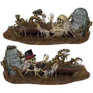 Doomed Groom & Buried Bride banner Halloween