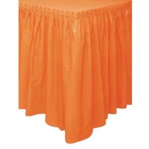 Pumpkin Orange Rectangular Table skirt 