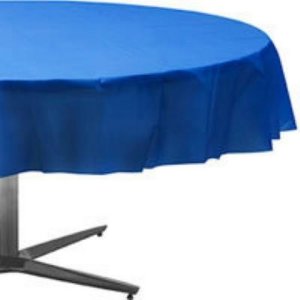 Bright Royal Round Plastic Table Cover 