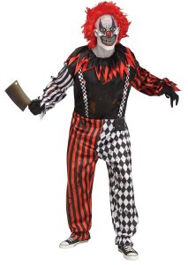 Freak Show Clown Lu&Sound Adult Costume Size  6ft. 200Ibs  one size