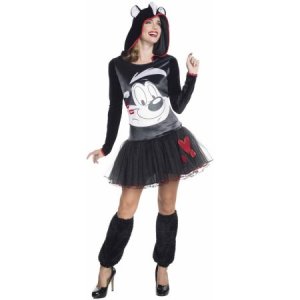 Hooded Tutu Dress Adult Pepe Le Pew Costume Size S