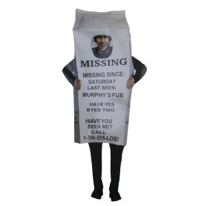 Milk Carton Costume Mens one size