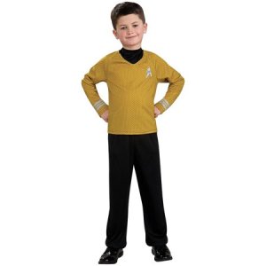 Star Trek Gold Captain Kirk Uniform boy Costumes Size L