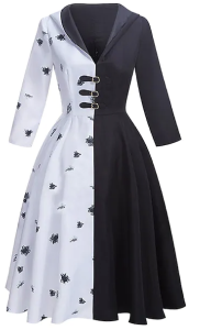 Cruella Costume Set White - Style A- adult Small