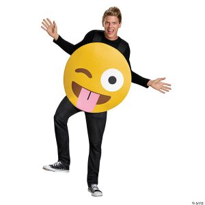 Emoticon Tongue Out Adults Man Costume one size
