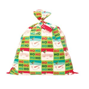 Christmas Party Collection Holly Santa jumbo plastic gift bag 1pc