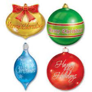 Christmas Party Collection Ornament Cutouts 4 pc