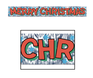 Christmas Party Collection 12 Metallic Merry Christmas Fringe Banner
