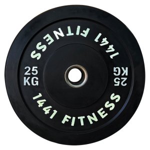 1441 Fitness Black Rubber Bumper Plates - 25 kg