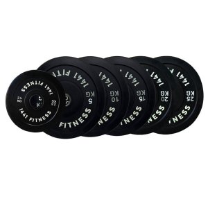 1441 Fitness Black Rubber Bumper Plates - 25 kg