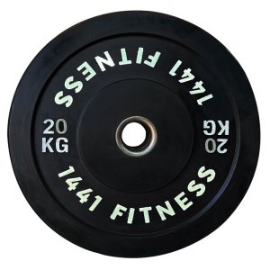 1441 Fitness Black Rubber Bumper Plates - 20 kg