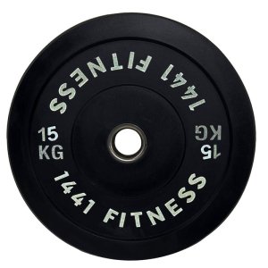 1441 Fitness Black Rubber Bumper Plates - 15 kg