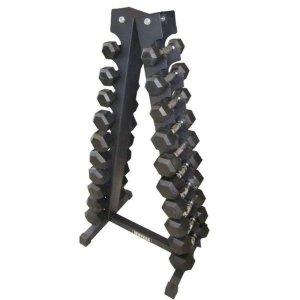 1441 fitness Hex Dumbbell Set 1 kg - 10 kg with Vertical Dumbbell Rack (10 Pairs)