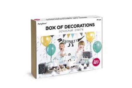 BOX Of Decorations Dinosaur Party Kit 39 Pieces
