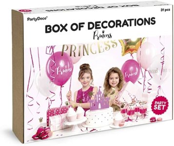 BOX Of Decorations Princess Party Kit 31 Pieces