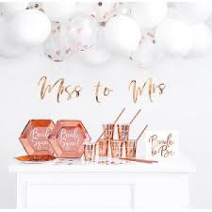 Bride To Be -Miss To Mrs -Set Rose Gold Decorations 60 pieces