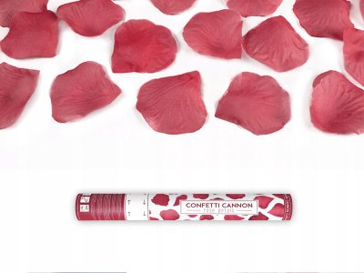Confetti Cannon With Rose Petals, Deep Red, 40Cm