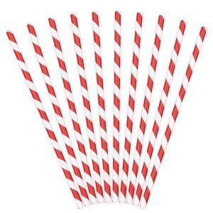 Paper Straws, Red Stripes 10pc
