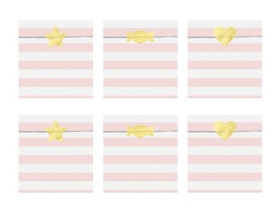 Yummy Party Collection Treat Bags , Light Pink 6pc