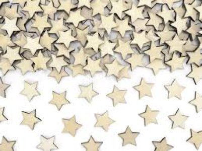  Wooden Confetti Stars Decorations 50pc