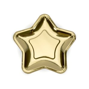 Paper Plates Star, Gold Small, 6pc
