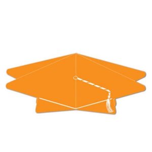 Graduation Party Collection 3-D Grad Cap Centerpiece Orange Color 10.5 IN (27CM)