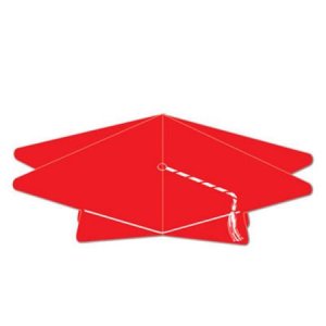Graduation Party Collection 3-D Grad Cap Centerpiece Red Color 10.5 IN (27CM)