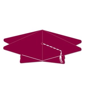 Graduation Party Collection 3-D Grad Cap Centerpiece Wine Color 10.5 IN (27CM)