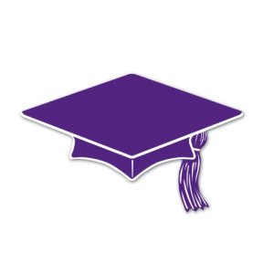 Graduation Party Collection Mini Grad Cap Cutouts purple Color 10pc
