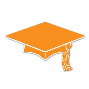 Graduation Party Collection Mini Grad Cap Cutouts Orange Color 10pc