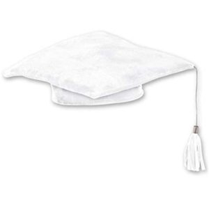 Graduation Party Collection Plush Cap White 1pc